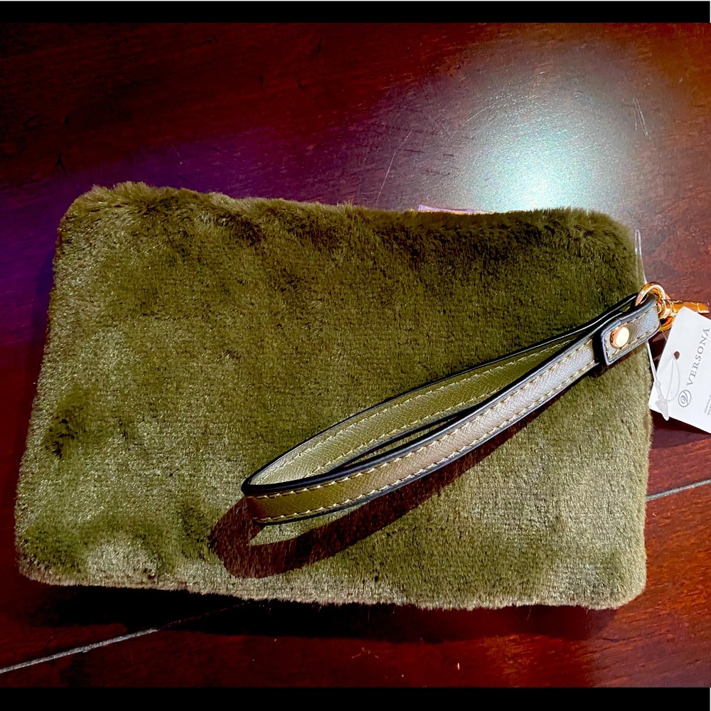 Green Gable Faux Fur Clutch